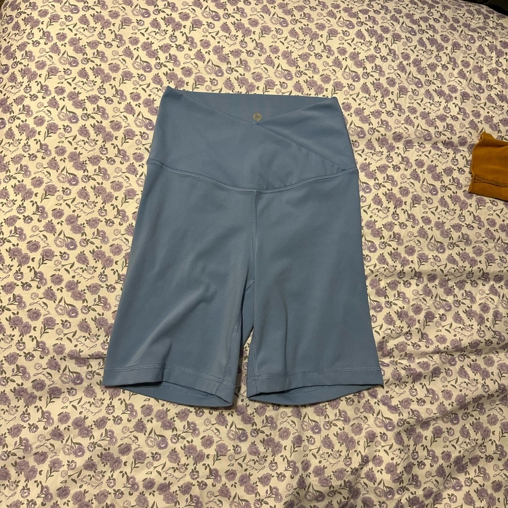light blue crossover bike shorts